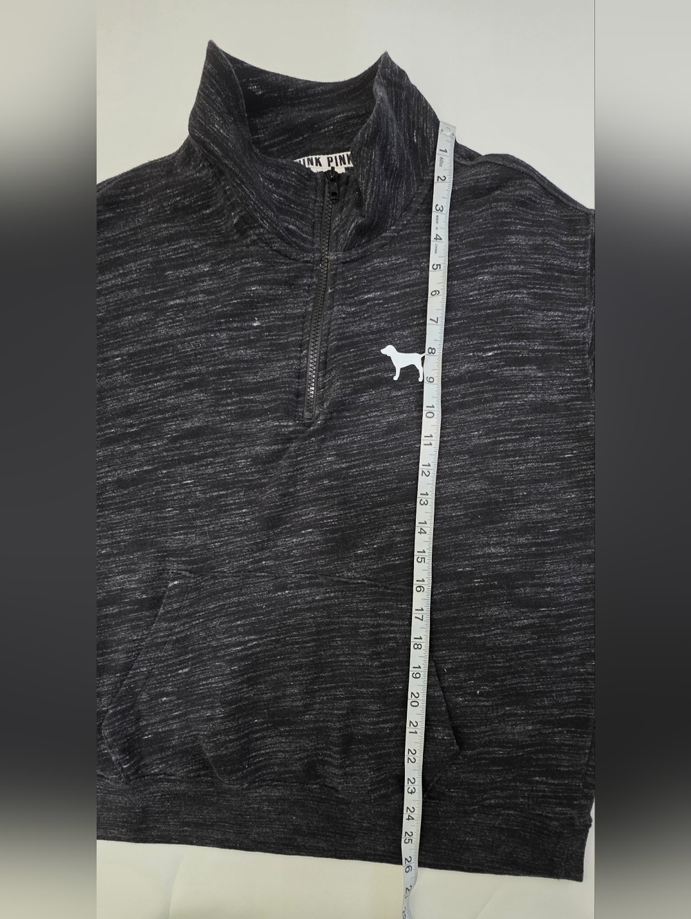 Victoria’s Secret PINK Marled Grey Jogger Set | Quarter-Zip & Joggers | Size M - Picture 9 of 11